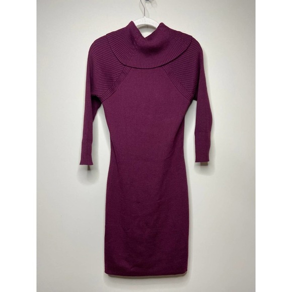 Tahari Arthur S. Levine Purple Wool Blend Sweater Dress XS - Picture 5 of 6
